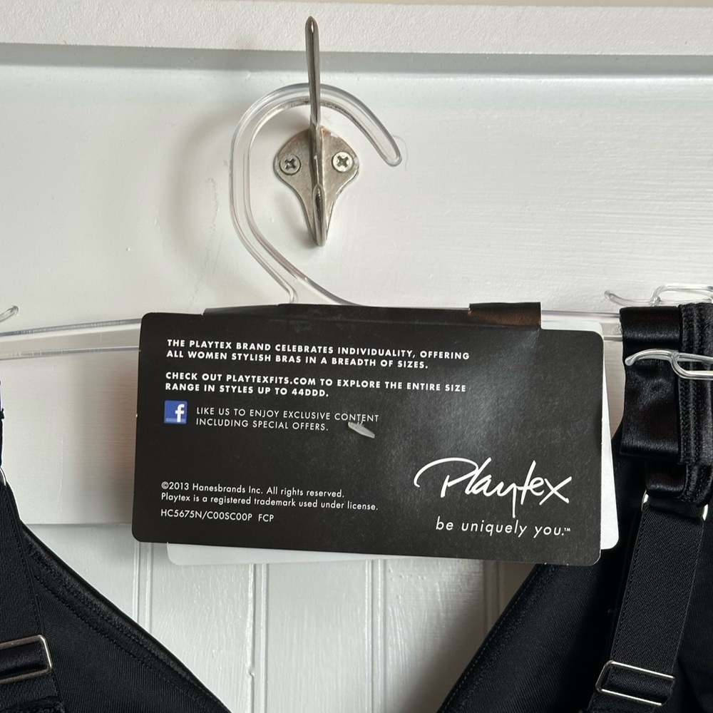 Playtex Black Full Coverage Bra with Wide Straps - Picture 6 of 10
